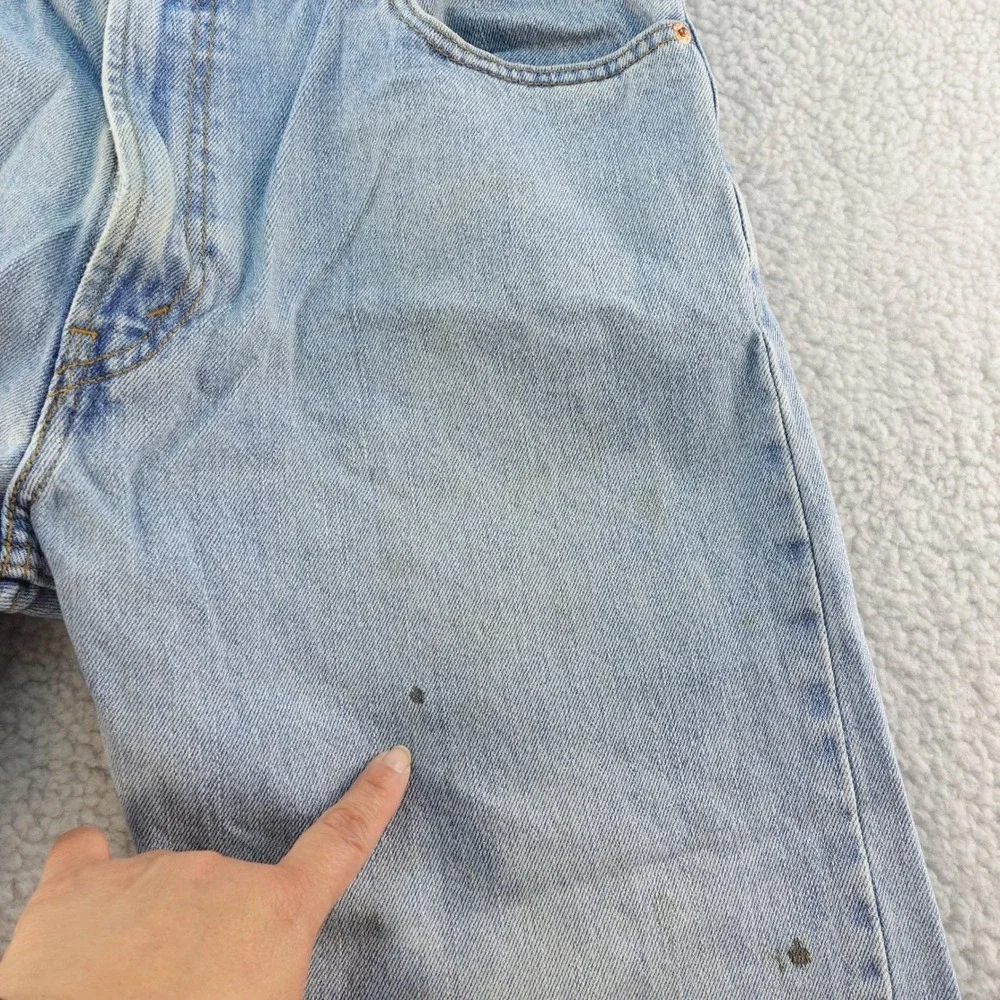 Vintage Levis 505‎ Mens 36x30 Jeans Light Wash Regular Fit Denim Pants Workwear